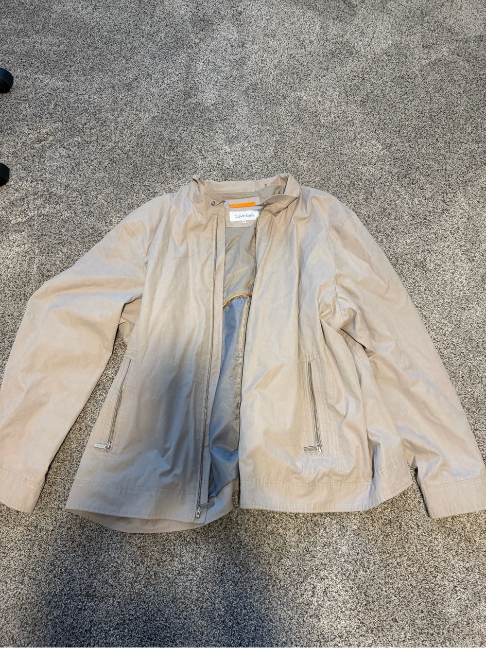 Calvin Klein mens  Light Beige Utility Zip Jacket